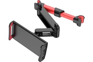Giftorld Uchwyt na tylne siedzenie samochodowe do tabletu/telefonu komórkowego,Kompatybilny ze wszystkimi 4"-11",telefonami komórkowymi,iPhone,iPad(czerwony)