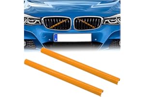 JNNJ 2 Stück Kühler Grill Zierleisten Streifen, Grill Streifen Einsatz Zierleiste, Frontgrill Einsatz V Streben, Auto Grilleinsatz Kühlergrill Trim Zubehör(Gelb)