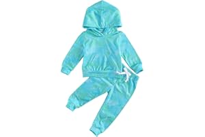 Carolilly 2 Pcs Vêtement Enfant Bébé Fille à Manches Longues Ensemble de Sport Pantalon et Haut