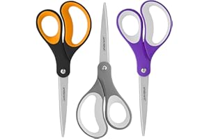 JARVISTAR Schere,Bastelschere 21.5 cm Hochwertige Titanbeschichtung Scharfe Edelstahl,für Papierschere Büroschere set Haushaltsschere,Stoffschere,Komfort Weichem Griff