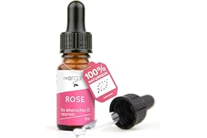 ‎NEOORGANIC NeoOrganic® Bio Rosenöl (Rosa Damascena) - 5% naturreines ätherisches Öl der echten Rose in bio Weingeist - aus dem bulgarischen Rosental - Rosenduft für Gesicht - 5ml