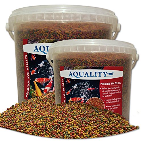 AQUALITY PREMIUM KOI PELLETS 3 mm | 5.000 ml (Hervorragendes Fischfutter für alle Fische im Gartenteich geeignet und enthält viele wertvolle natürliche Inhaltsstoffe, Vitamine und Spurenelemente, die für eine gesunde Entwicklung und intensive Farbausprägung der Fische sorgen) - 3