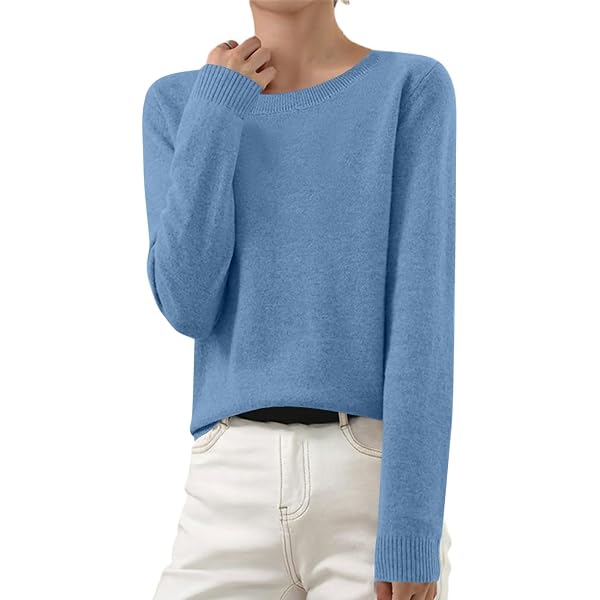 Pull Femme Col V En Cachemire - Léger, Décontracté, Manches Longues, Tunique Couleur Unie, Pour Automne/hiver
