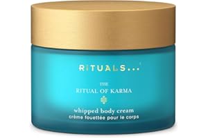 ‎RITUALS RITUALS The Ritual of Karma Body Cream, Feuchtigkeitsspendende Sommer-Körpercreme mit Lotusblüte und Weißem Tee, Beruhigende Pflege für weiche und strahlende Haut, Belebender Duft, 220 ml Glastiegel