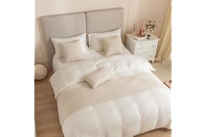 Morbuy Moderno Corredor de Cama Holanda Terciopelo Enrejado de Diamantes Hotel Camino de Cama Bufanda Colcha Ropa de Cama Protector Cubierta de Cama (Beige,Cama de 1,8 m (45x 240 cm))