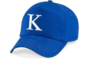 4sold Childrens Embroidery Cotton Summer Sun Hat Children School Kids Caps Hat Sport Alphabet A-Z Boy Girl Adjustable Baseball Royal Blue Navy