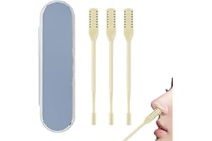 STARFA LAB 3 Stück Nasenhaartrimmer 2 in 1 Professioneller Doppelköpfiges Haarmesser Clipper Nasenhaarentferner (Beige)
