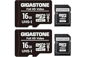 GIGASTONE Black 16GB Micro SD Card, FHD Video,2/10/50 (16GB FHD 2-Pack)