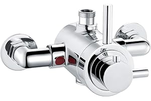 ENKI T58 Modern Thermostatic Shower Valve Concentric Chrome Exposed AZURE