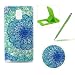 Produktbild Für Samsung Galaxy Note 4 Hülle Silikon Schutzhülle Tasche Case,Weiches Silikon TPU Gel Bumper Case Etui Schale Cover Skin,Herzzer Modisch Hochwertig Ultra Dünn Slim Thin Bunt Handytasche Mit [Grüne Blütenblätter Muster] Guter Schutz Kratzfest Flexibel Leicht Gummi Rubber Jelly Soft Protective Stabil Handyhülle Schutztasche Back Cover Case Shell für Samsung Galaxy Note 4 + 1 x Frei Grün Handy Halterung Ständer + 1 x Frei Grün Touch Pen Stift Stylus