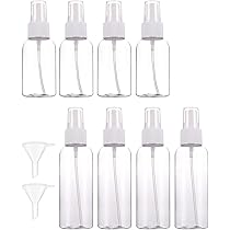 Set 8 Flaconi Spray Vuoti 50 Ml E 100 Ml - Con 2 Imbuti, In Plastica Trasparente, Per Cosmetici E Viaggi - Foto 8