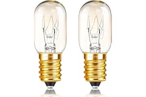 CALDARAX 2 sztuki lamp do piekarnika E14 T20, możliwość ściemniania, odporna na temperaturę do 300 stopni, ciepła biel 2700 K, AC 220-240 V, E14 żarówka Edisona do piekarnika, lodówki, lampy solnej, kuchenki