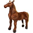 Tickles Standing Horse Soft Stuffed Plush Animal Toy for Kids (Size: 30 cm Color: Brown)