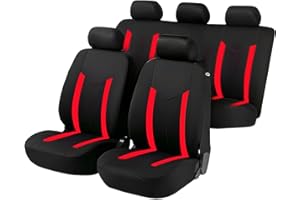 Astur Fundas Asientos Coche Universales Acolchadas | Funda Asiento Coche Compatible con Airbag | Fundas para Asientos de Coche en Poliéster Negro y Azul (Red)