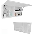 PLATAN ROOM Bathroom Cabinet 60/80/120 Wide Bathroom Furniture Bathroom Folding Wall Cabinet High Gloss Matt White (White Matt/White High Gloss, 80 x 40 x 25)