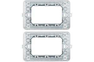 PATABIT 2X Supporto per Frutti 3 Posti Bticino Matix Compatibile | Mascherina Elettrica Comapatibile Con Placche Ticino Matix (1, Coppia Supporti 3 Posti)