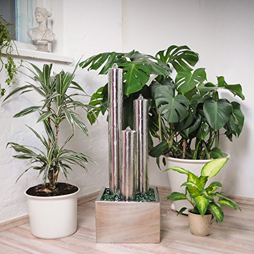 Köhko 85 cm Springbrunnen 22003 aus Edelstahl mit LED-Beleuchtung Säulenbrunnen - 2