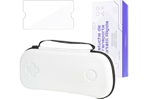 DIGI-TATOO 【Carry Case+Screen Protector】 Hard Case Compatible with PlayStation Portal, Carrying Case for PS5 Portal and Accessories - Non-Slip, Shockproof and Scratch-Proof Travel-Friendly Suitcase - White