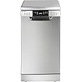 Teknix TFD455S Slimline Freestanding Dishwasher - 9 Place Settings - 30 Minute Rapid Clean - Extra Dry Function - Silver, H84.5 x W45.0 x D60.0 (cm)