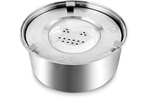 AUVSTAR Gamelle Anti Éclaboussure Chien,3L Gamelle Eau Chien Anti Eclaboussure Renversement Acier,Bol Anti Goutte avec Couvercle