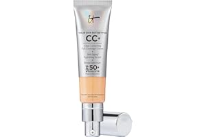 IT Cosmetics, Base de Maquillaje, Tratamiento Antiedad e Hidratante con SPF50+, Cobertura Total, Acabado Natural, 12 Tonos Disponibles, YSBB CC+, 32ml