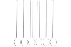 Angoily Cuillères À Expresso en Verre 6 Pcs Cuillères à Expresso en Verre Transparent Cuillères à Café en Verre Cuillères à Café Cuillères à Thé Cuisson en Agitation du Café