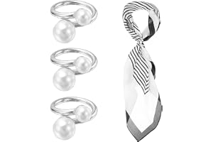 PATIKIL sidenscarf ring klämma 3 st dubbla pärlor halsduk pin tyg klämma mode metall kläder ring hållare för damer smycken ac