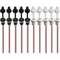 RUNCCI-YUN 10x USB-C Einbaubuchse Wasserdicht | Typ-C Panelmontage Mit Kabel & Muttern | Schwarz/Weiß