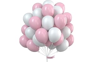 PartyWoo Pink Balloons, 100 pcs 10 Inch Balloon Pack of Pink Balloons, Cream Balloons, Girls Party Decorations, Girls Baby Shower Decorations for Girl Baby Shower, Disney Princess Party