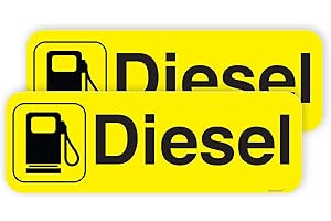 Pack of 2 Diesel Stickers (64 x 22 mm) Self Adhesive Waterproof Diesel Sticker for Fuel Cap & Tank Sara Prints®