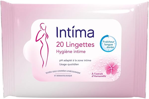 Intima - 20 Lingettes Hygiène Intime - Douceur et Fraîcheur Longue Durée