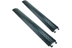 CP CABLE PROTECTOR 2 Stück 1 Kanal PVC Kabelbrücke SCHWARZ Schlauchbrücke Kabelkanal für Fußgänger/Radfahrer/Büro usw.