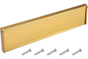 TIANXUAN Burlete de puerta interior para buzón de 29,3 cm, tapa de buzón, sello de placa con solapa de cepillo, buzones cromados de repuesto para puertas delanteras compuestas de madera o uPVC (dorado)