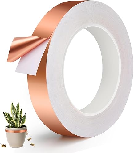 YALiya Filet Anti Limaces Et Escargots, 12.7cm X 6m Ruban Cuivre Anti Limace, Double Couche Grillage En Bande Cuivre Anti Limace, Barriere Anti Limace Pour Jardin Protection