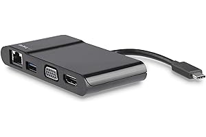 StarTech.com Adaptateur Multiport USB-C - Mini Dock USB-C avec HDMI 4K ou VGA 1080p - Gigabit Ethernet - USB-A 3.0 5Gbps - Adaptateur A/V USB-C - Fin de série - Remplacé par DKT31CHVL (DKT30CHV)