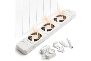 Technaxx Radiatorfläkt Mono Set för radiatorer 50-70 cm, radiatorförstärkare med temperatursensor, automatisk på/av, ultratys