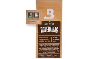 ‎BOVEDA Boveda für Zigarren | Kleiner Humidorbeutel | mit 2-Wege-Feuchtigkeitsregulierung mit 69% relativer Feuchtigkeit | Zigarrenlagerung für 3-5 Zigarren | 1 Stück