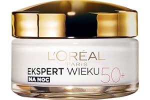 ‎L'OREAL PARIS L'Oréal Paris Ekspert Wieku 50+ krem do twarzy na noc, ujędrnienie, redukcja zmarszczek, regeneracja, zawiera retinol i peptydy, 50 ml