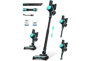 Ultralent Aspirateur sans fil 30 000 Pa/250 W, autonomie de 45 min, aspirateur à manche de 1 l pour tapis, sols durs, poils d'animaux, voiture, maison