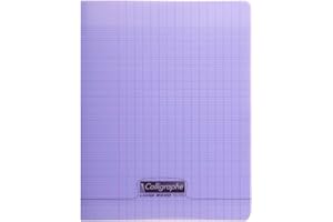 Calligraphe 18127C Un Cahier Agrafé Violet (une Marque de Clairefontaine) - 17x22 cm - 96 Pages Grands Carreaux - Papier Blanc 90 g - Couverture Polypro Transparent