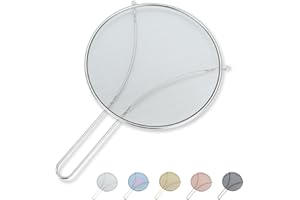 Evanda 25 cm Spritzschutz zum Kochen, Edelstahl-Feinmaschchen für Bratpfanne, Fettschutz für Pfanne, um heiße Ölspritzer zu stoppen, schützt die Haut vor Verbrennungen, sicherer Kochdeckel