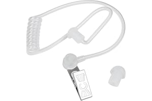 MEWTUSH 1 PCS Oreillettes Transparentes Walkie Talkie Earpiece Headset with Microphone et Tube Acoustique, Oreillette Sécurité Compatible T60 à T92, Accessoire Discret pour Agent, Sport, Déguisement Enfant