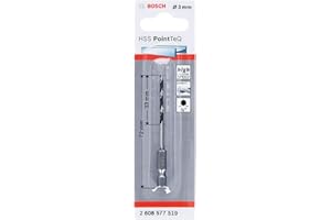 Bosch Professional Brocas de vástago hexagonal PointTeQ, para metal, diámetro: 3 mm, vástago hexagonal de ¼", accesorios para taladro de impacto y taladro atornillador