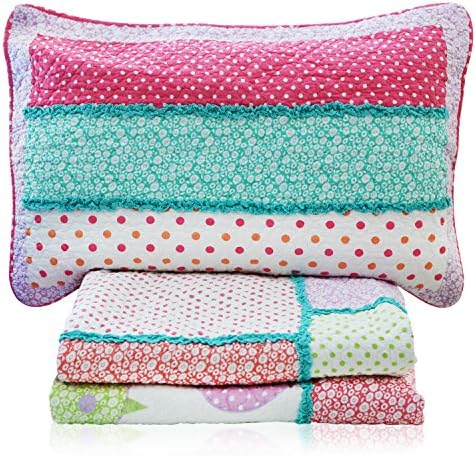 Kids Bird Butterfly Comforter Set Girls Patchwork Quilt Single Size 2PCS