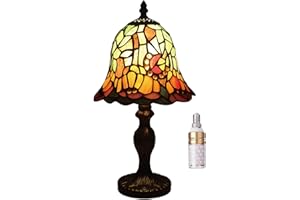KINBOLAS 8 "lampa stołowa w stylu Tiffany'ego witrażowe abażury Vintage lampka na biurko mała lampka nocna sypialnia salon biuro czytanie antyczne Art Deco(Color:M-6)