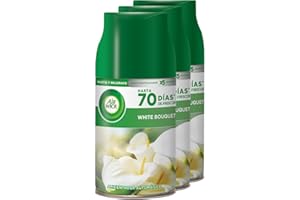 Air Wick Freshmatic Recambios de Ambientador Spray Automático, Esencia para Casa con Aroma a White Bouquet - Pack de 3