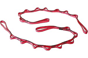 DASKING Daisy Chains, Sangle d'extension pour Hamac de Yoga 110cm/180cm, Réglable Multi Boucles Élingue d'escalade Sling 23KN en Nylon - Bandes d'exercice pour Stretching, Pilates, Fitness