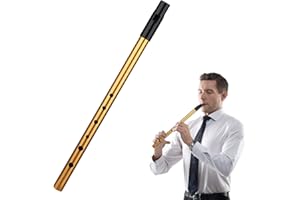 L0FAMY Tin Whistle D For Adults, Penny Whistle Kids Six-Hole Beginners, D-Shaped Tin Whistles Instrument Tool, For Band Performance