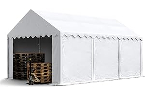 TOOLPORT Tente de Stockage 4x6 m abri bâche PVC 700 N imperméable Blanc