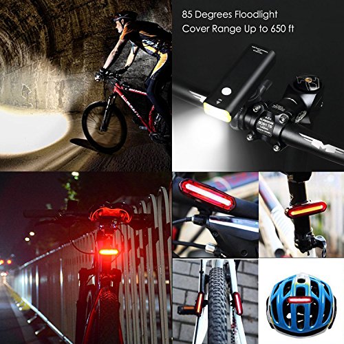 LED FahrradLicht, FisherMo Super Hell USB Wiederaufladbare Fahrradlampen Set, IPX4 Wasserdicht Fahrrad Rücklicht Frontlicht mit Einzigartig Halter für Alle Fahrräder Radfahren - 7